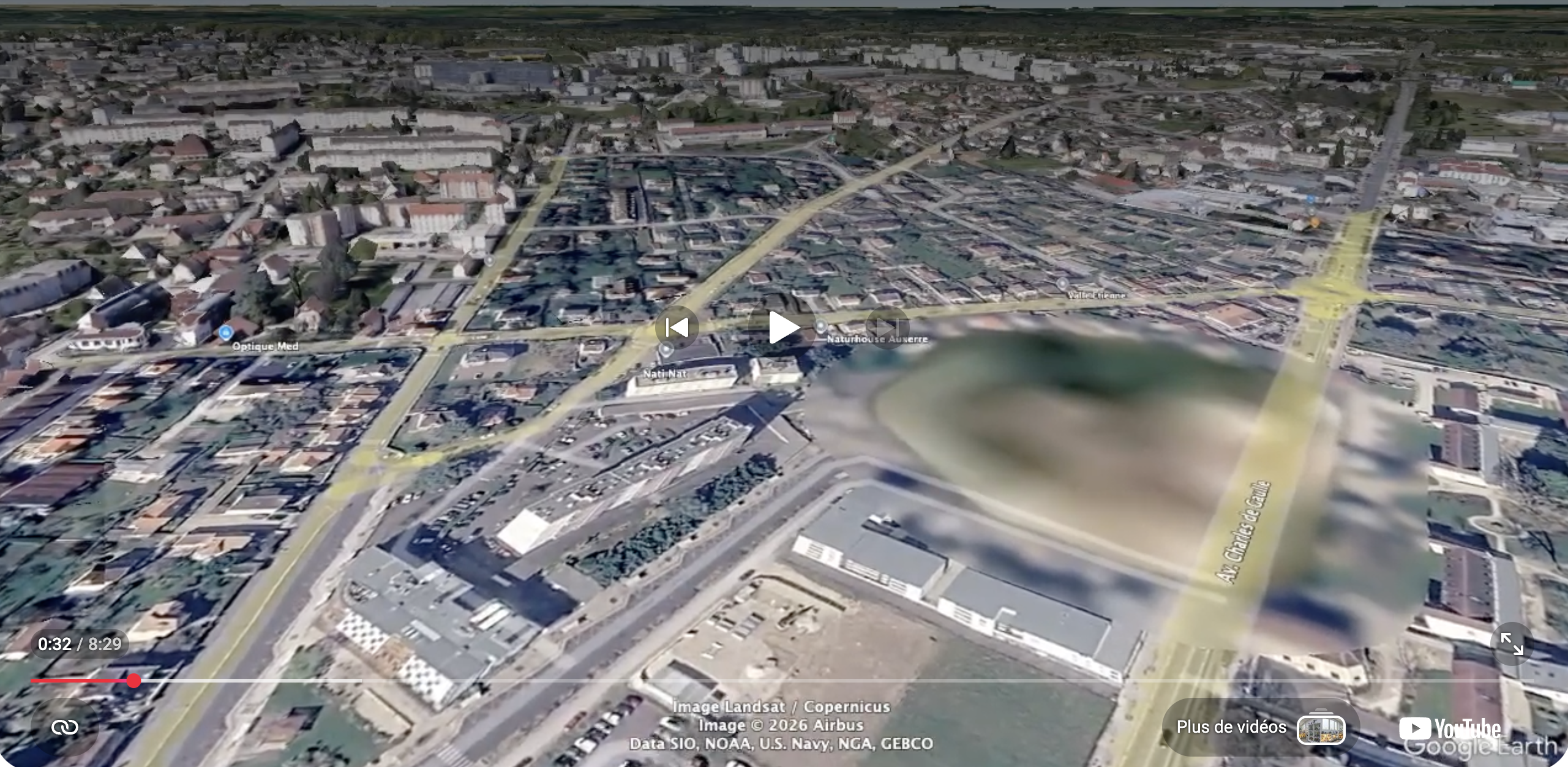 Parcours d'examen interactif sur Google Earth à Auxerre