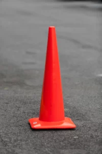 Orange cone, road construction