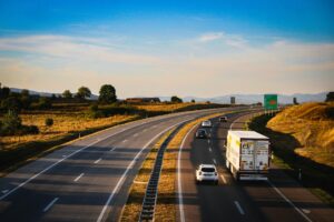 highway in cukarka serbia during golden hour